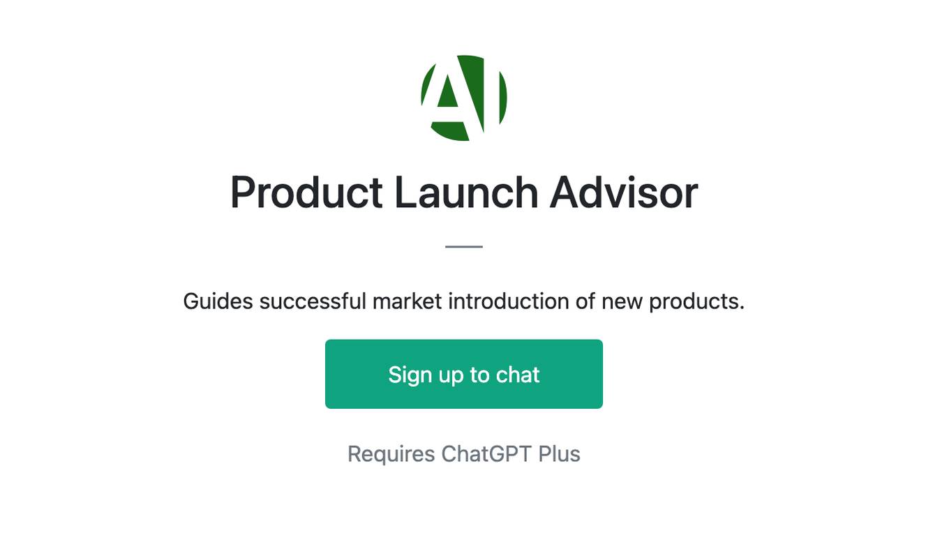 Product Launch Advisor Screenshot