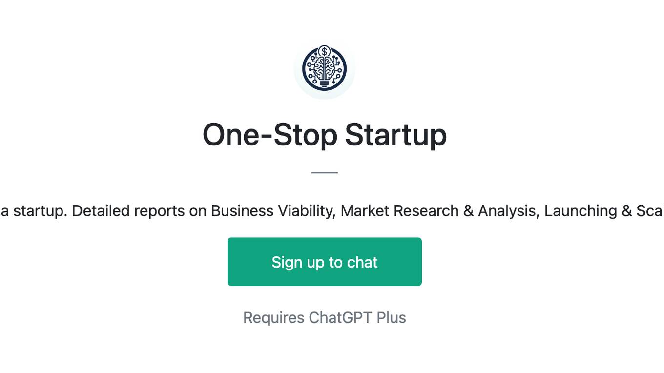 One-Stop Startup Screenshot