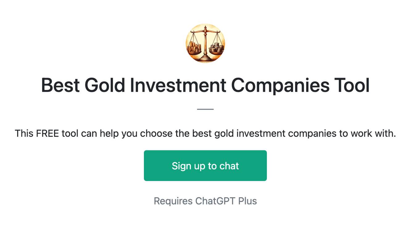 Best Gold Investment Companies Tool Screenshot