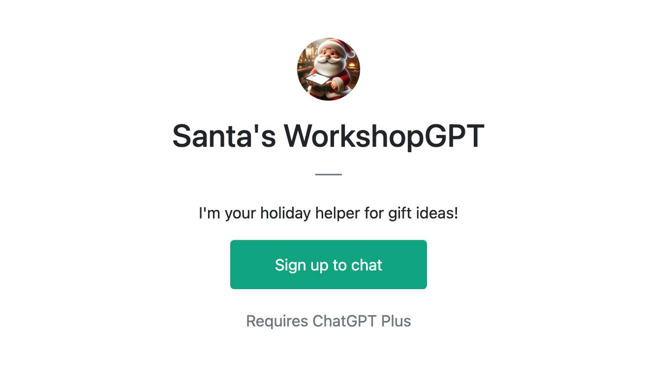 Santa's WorkshopGPT Screenshot