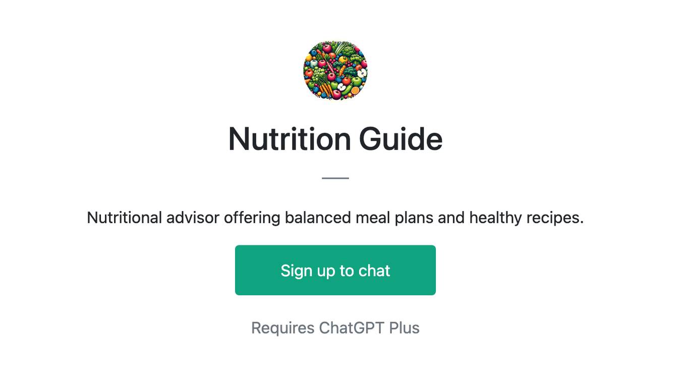 Nutrition Guide Screenshot