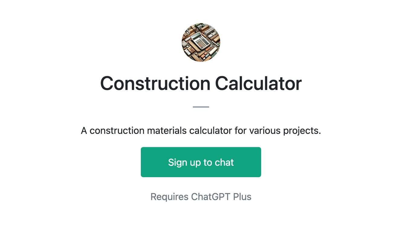 Construction Calculator Screenshot