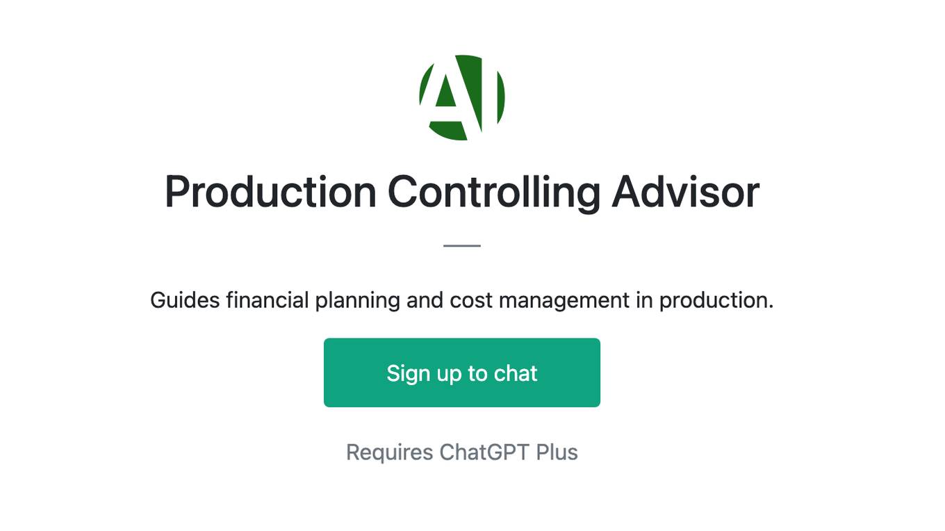 Production Controlling Advisor Screenshot