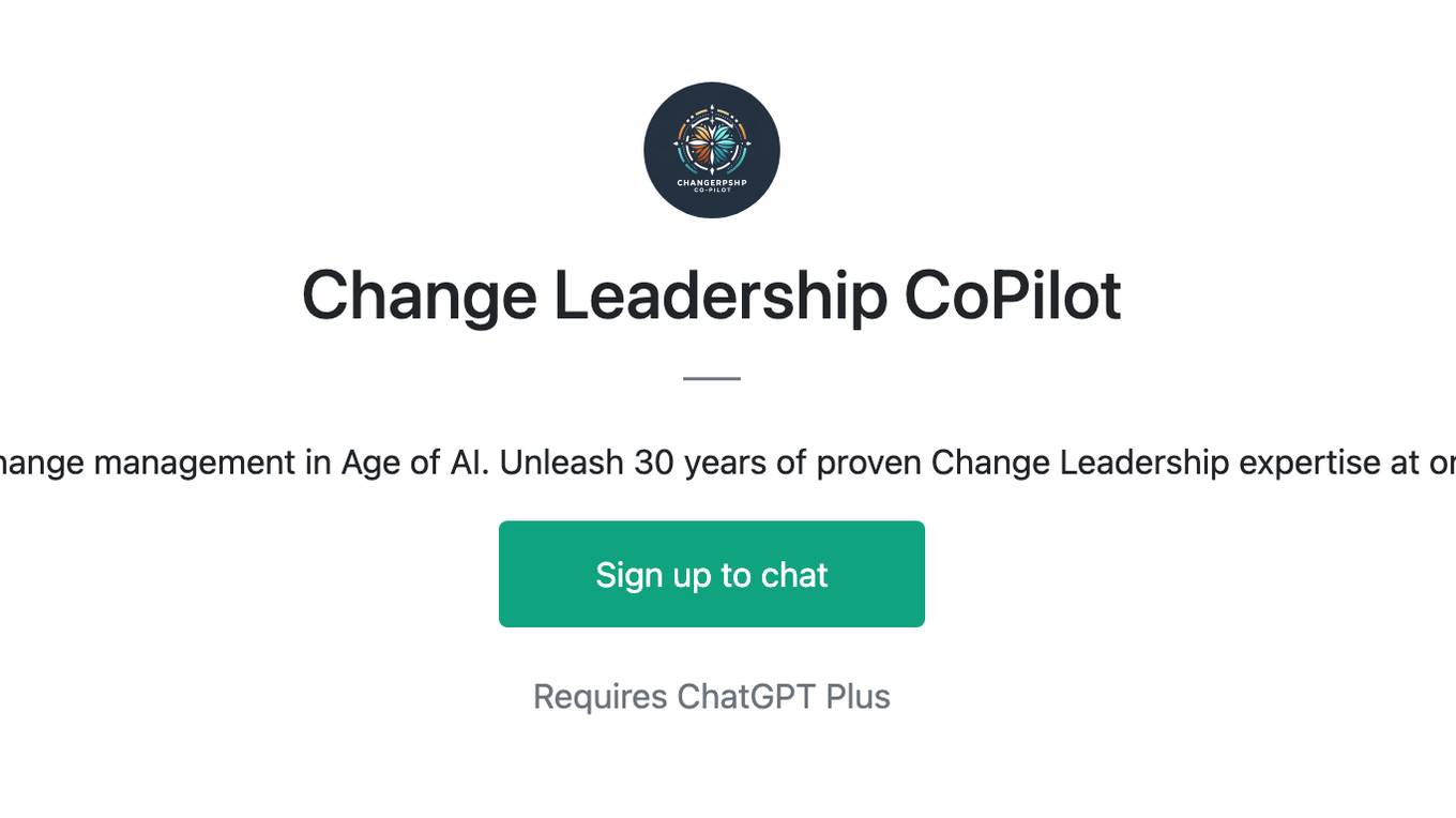 Change Leadership CoPilot Screenshot