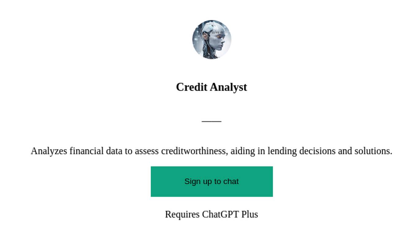 Credit Analyst Screenshot