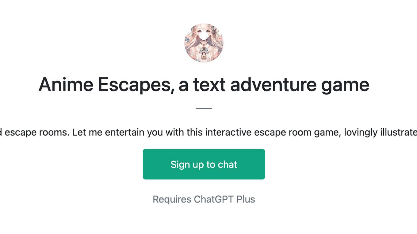 Anime Escapes, a text adventure game Screenshot