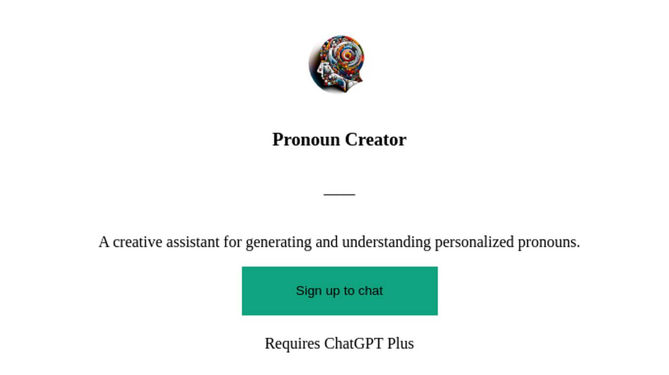 Pronoun Creator Screenshot