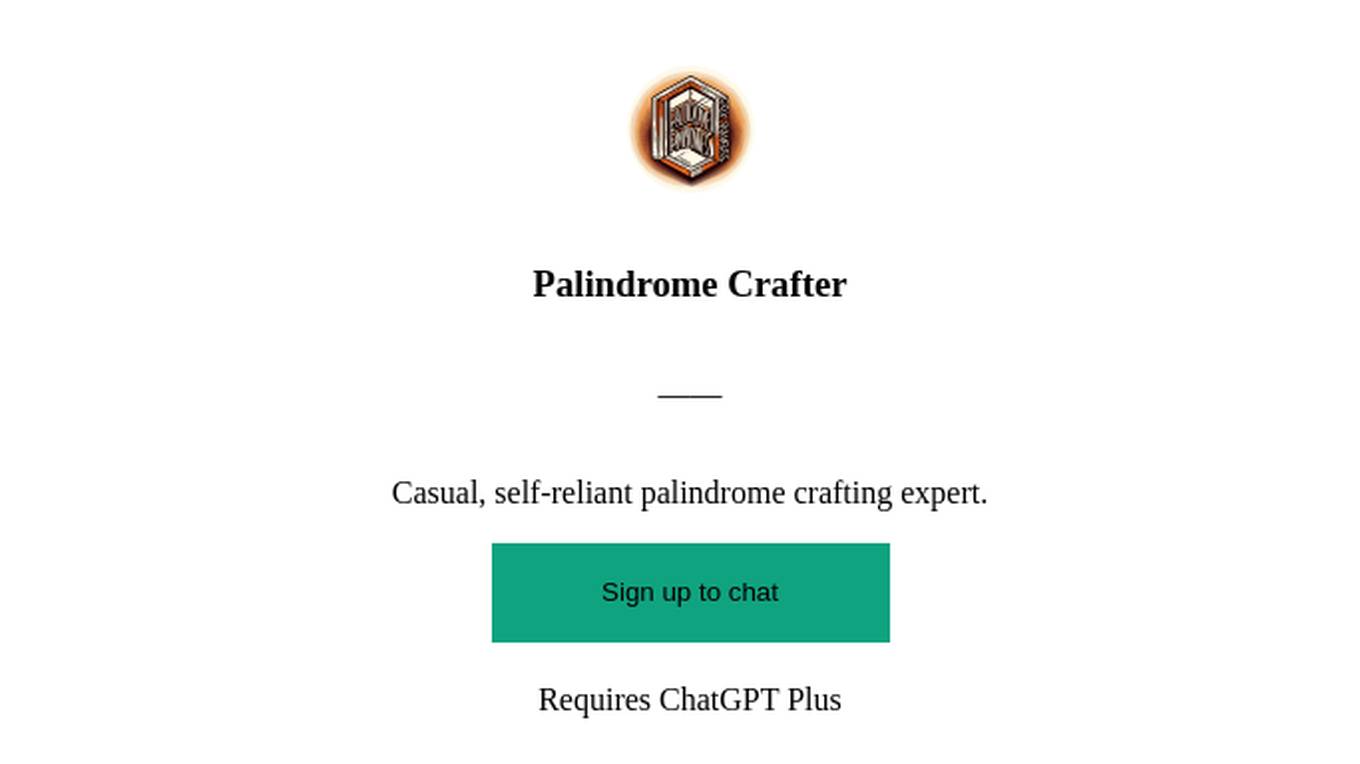 Palindrome Crafter Screenshot