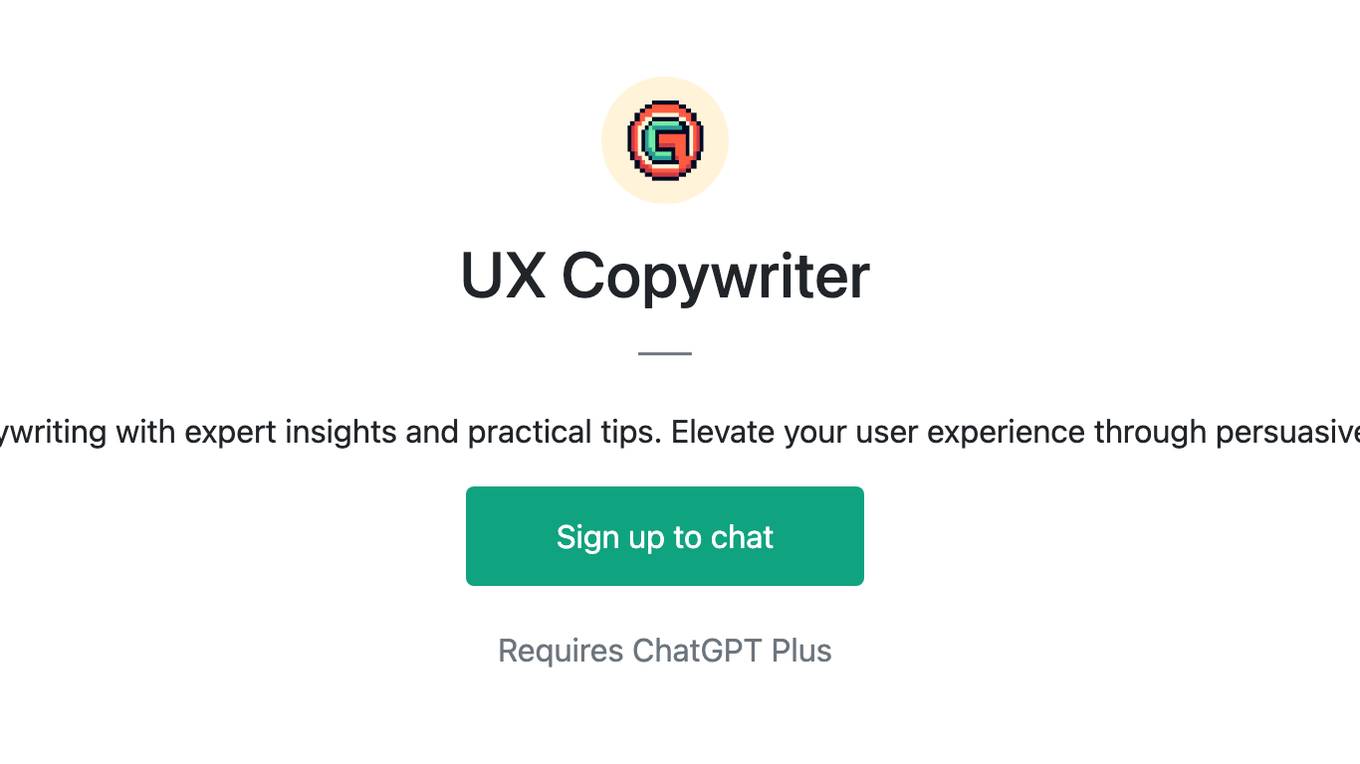 UX Copywriter Screenshot