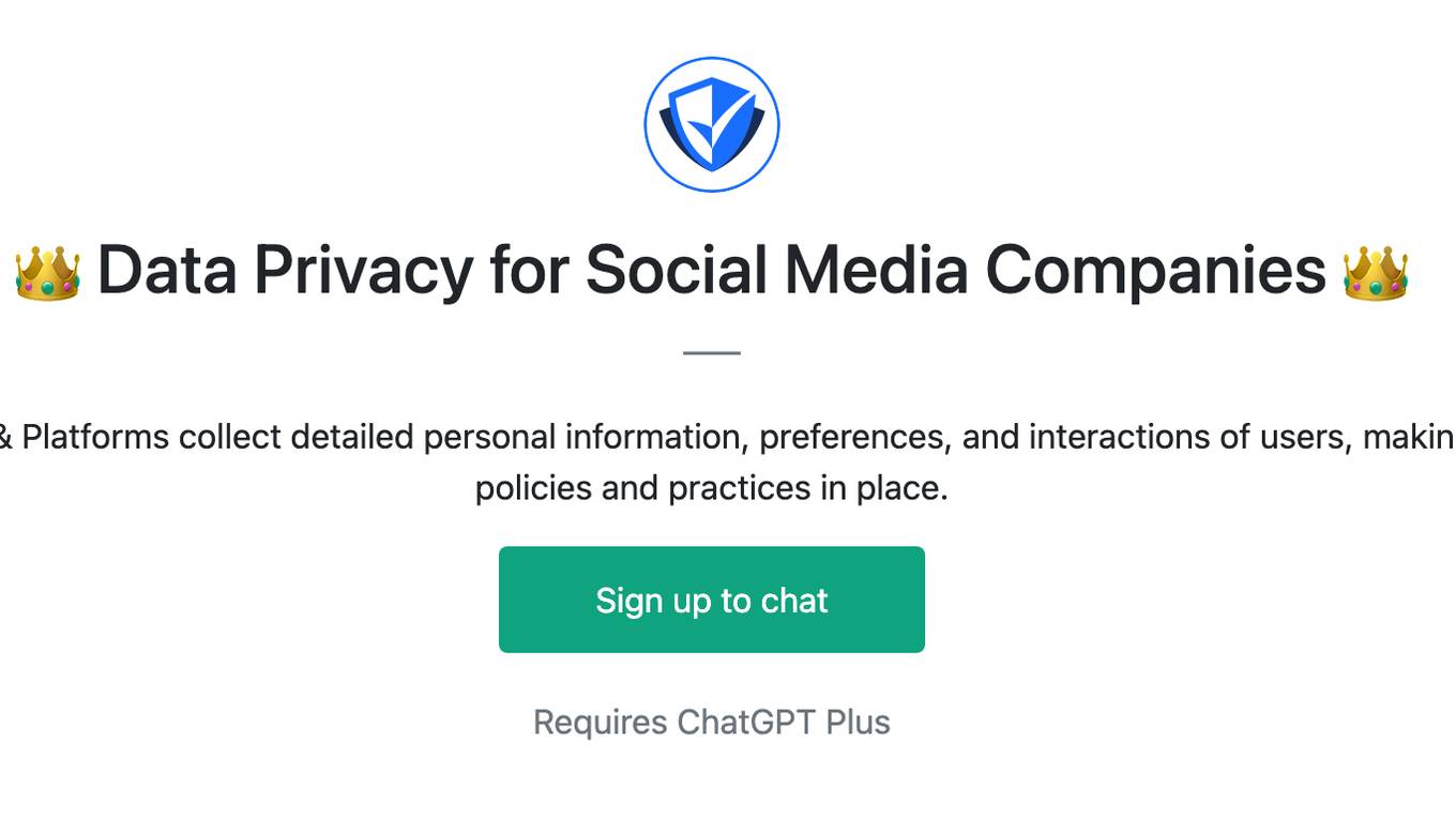 👑 Data Privacy for Social Media Companies 👑 Screenshot