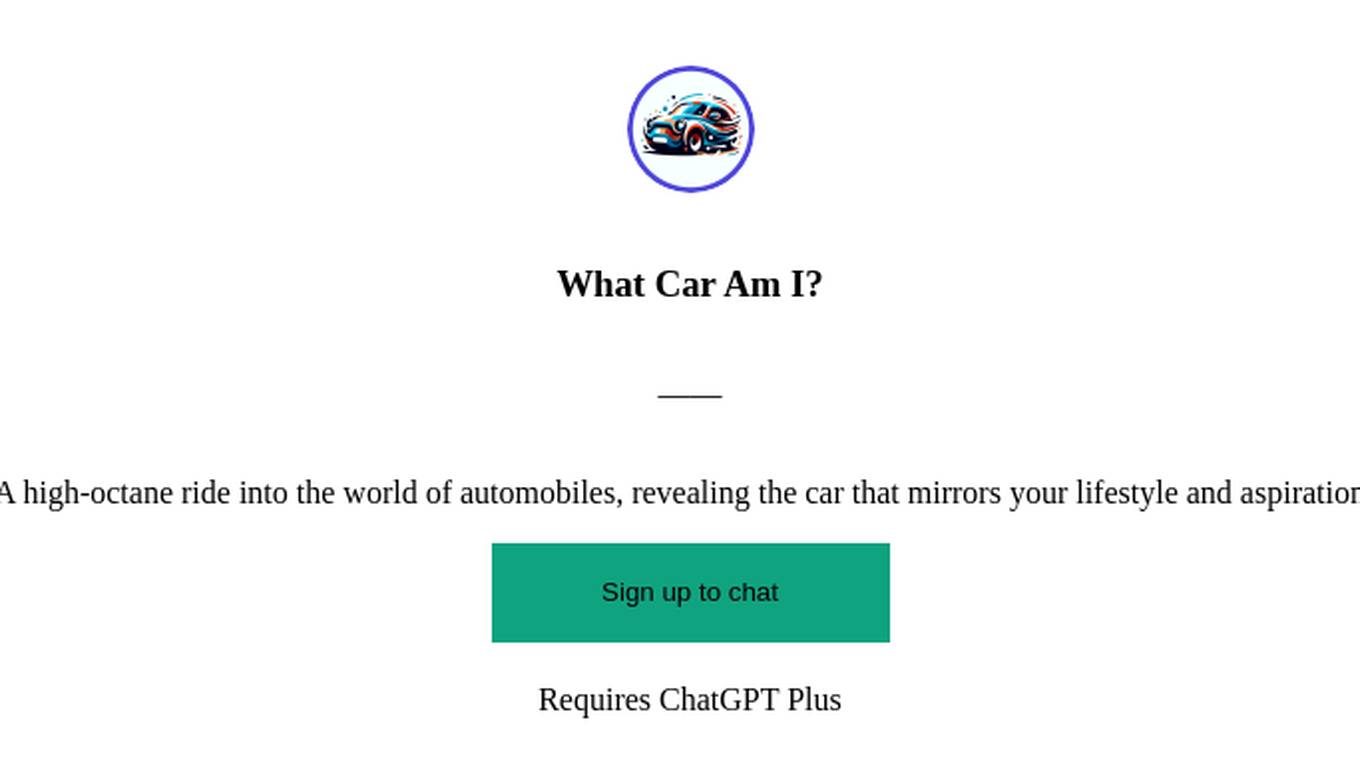 What Car Am I? Screenshot