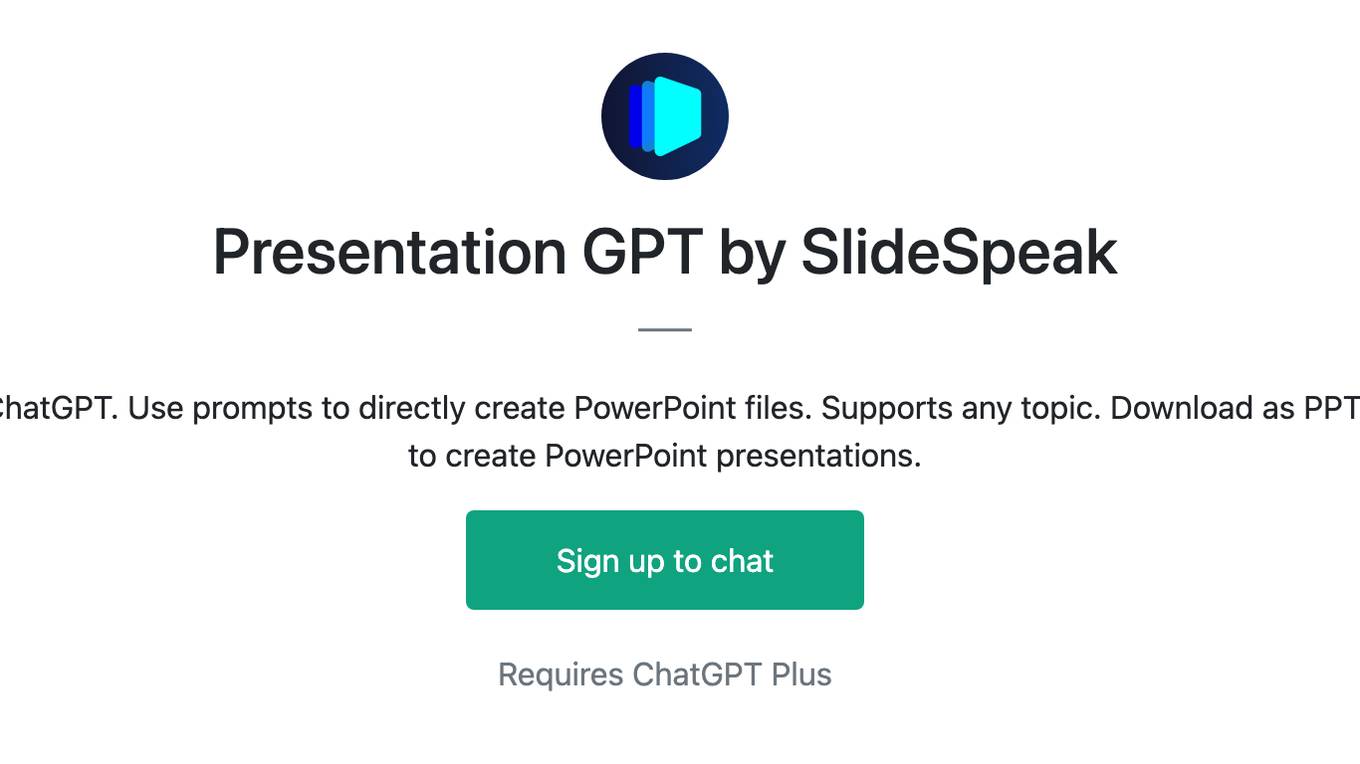 Presentation GPT by SlideSpeak Screenshot