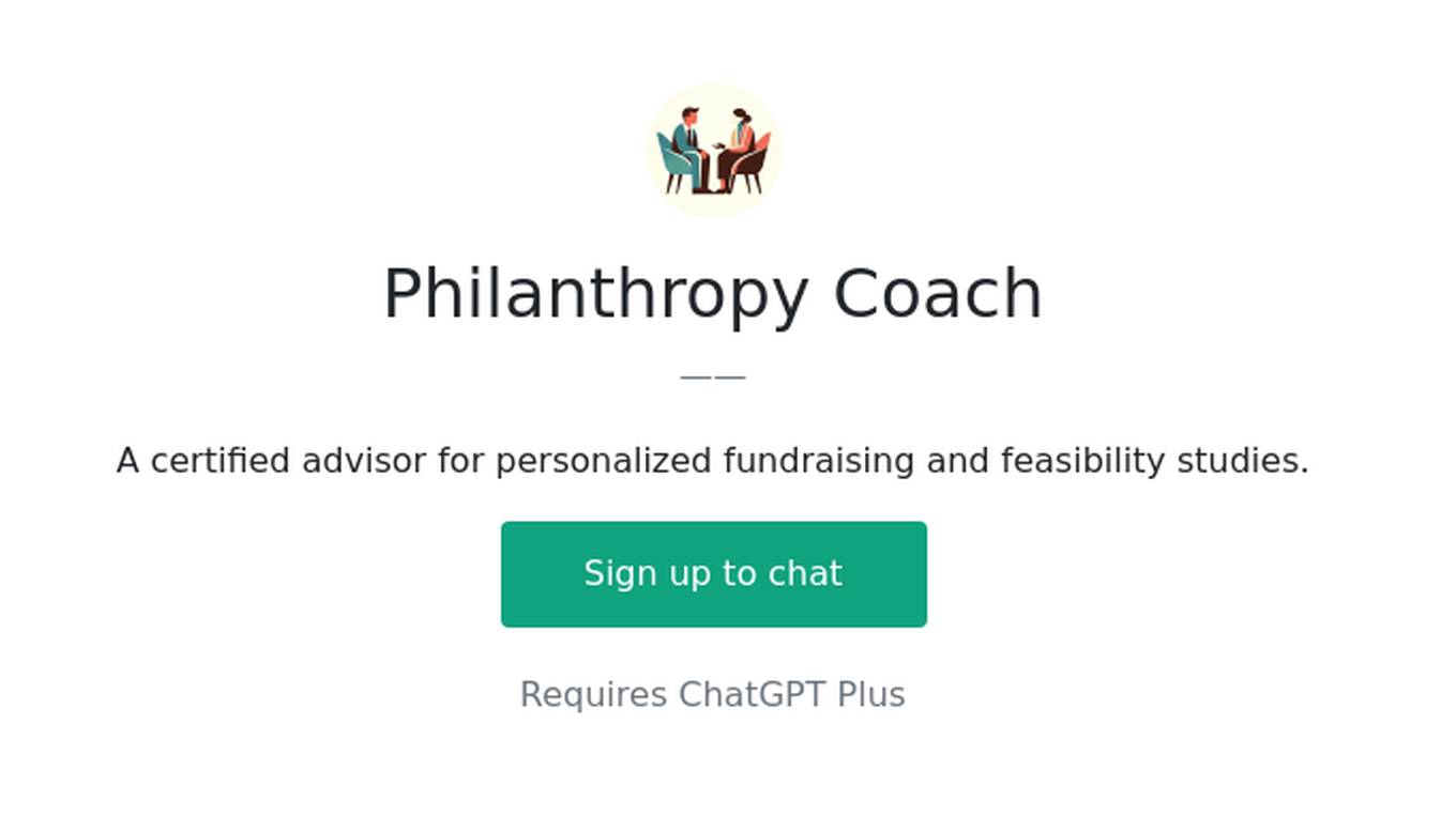 Philanthropy  Coach Screenshot