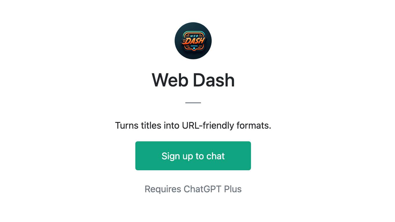 Web Dash Screenshot