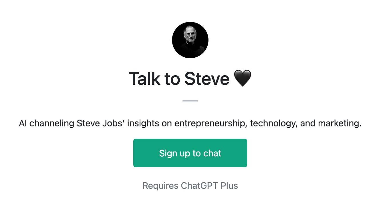 Talk to Steve 🖤 Screenshot