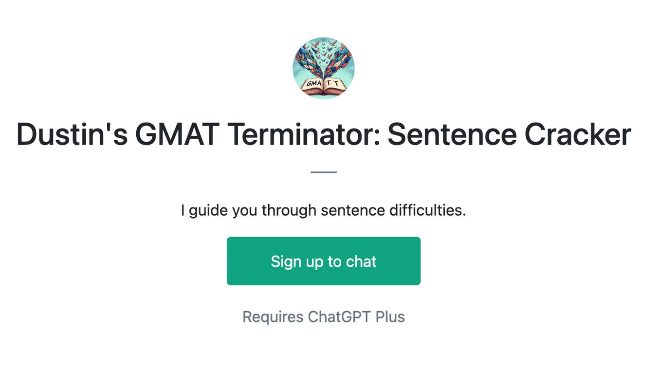 Dustin's GMAT Terminator: Sentence Cracker Screenshot