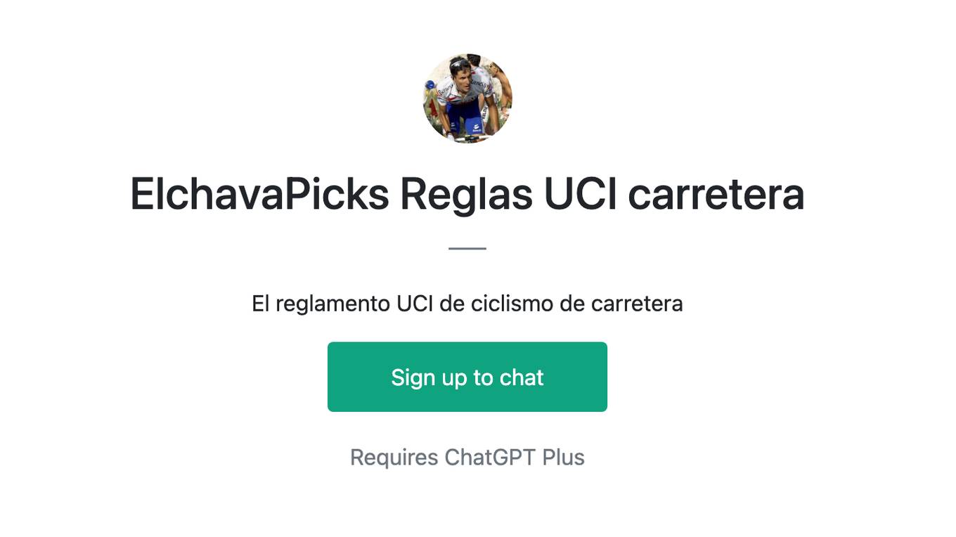 ElchavaPicks Reglas UCI carretera Screenshot