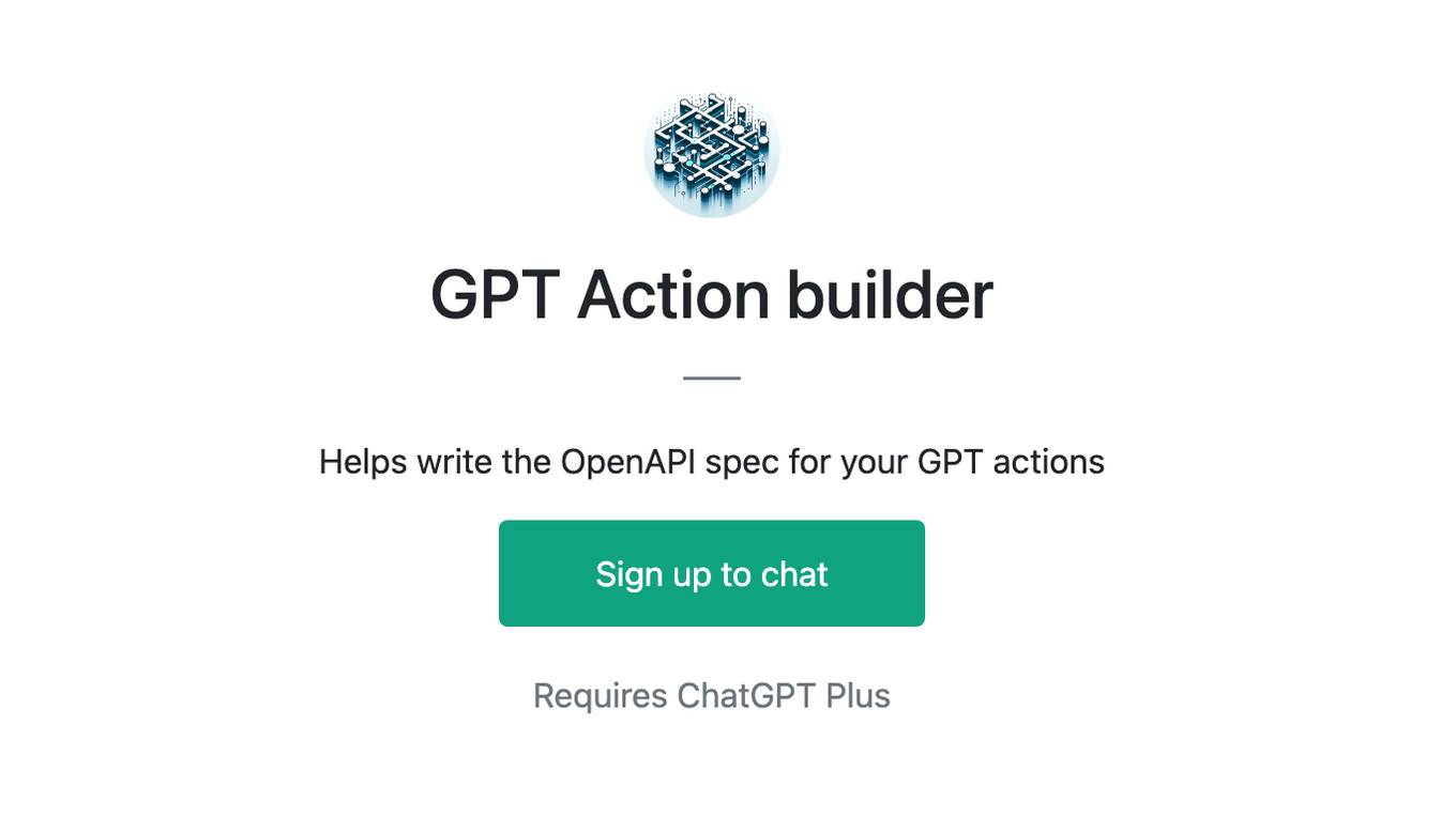 GPT Action builder Screenshot