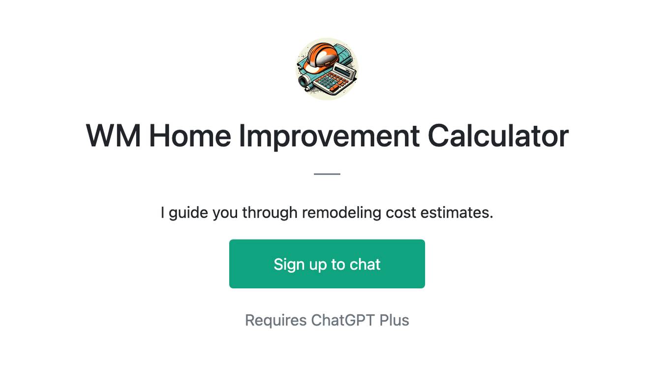 WM Home Improvement Calculator Screenshot