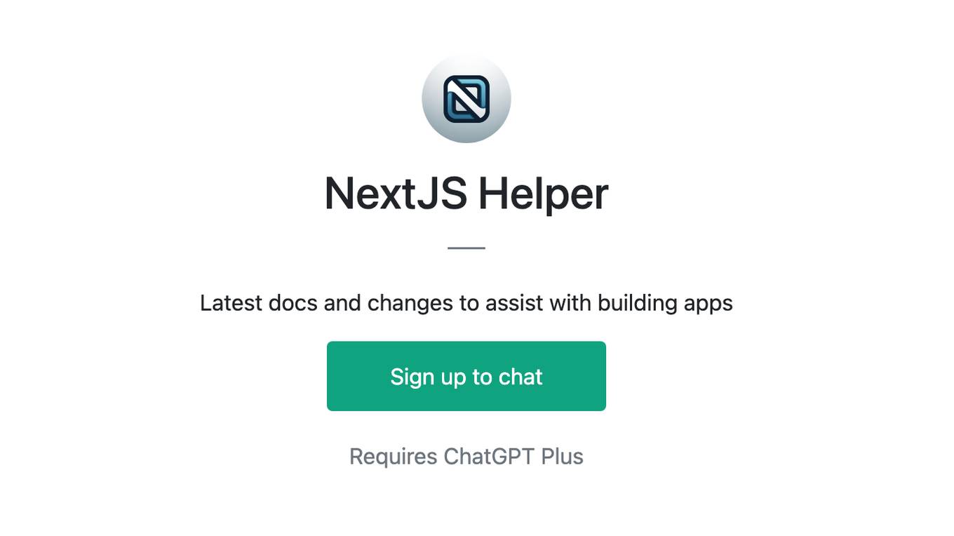 NextJS Helper Screenshot