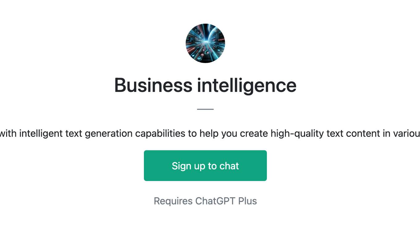 Business intelligence Screenshot