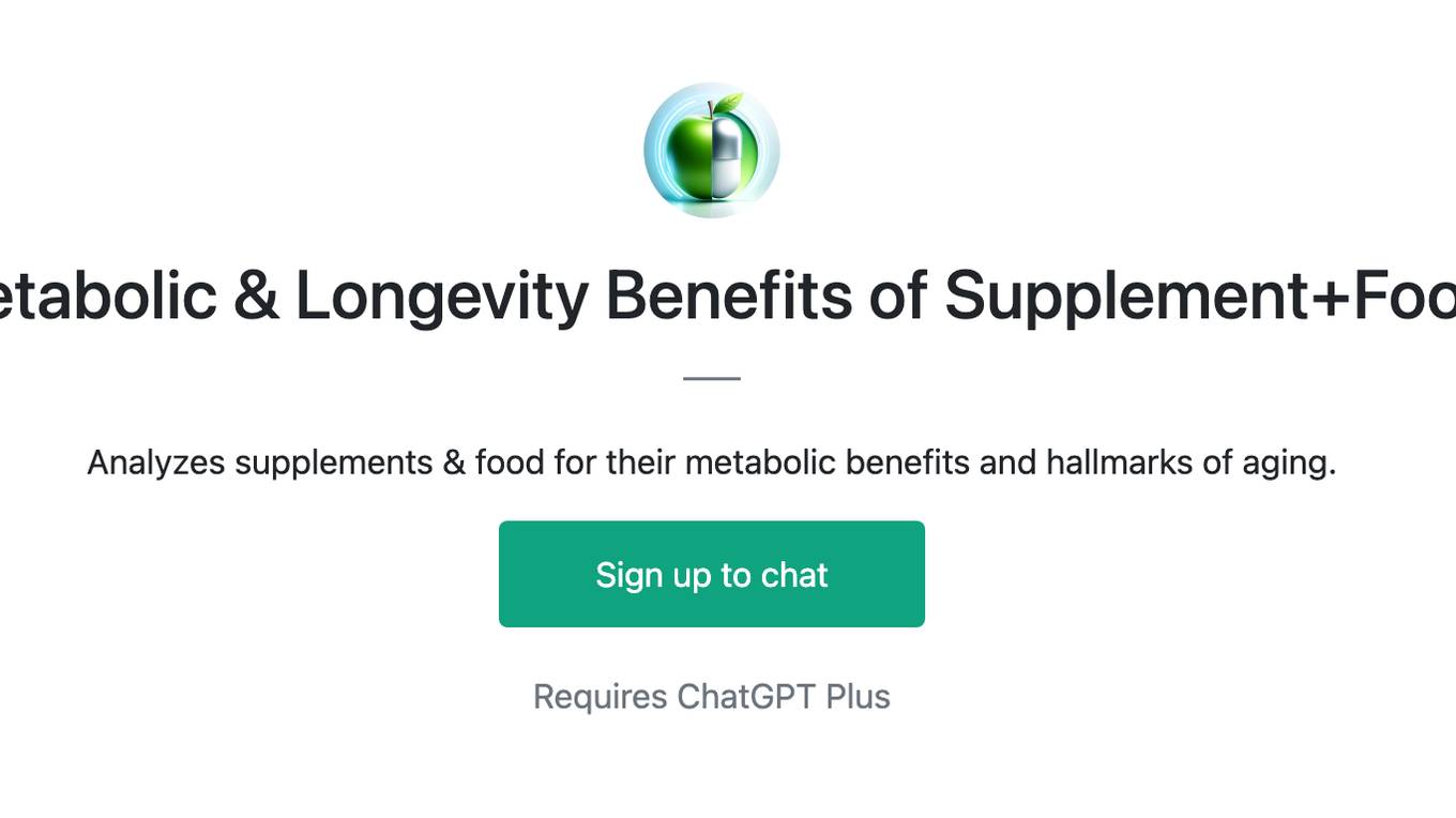 Metabolic & Longevity Benefits of Supplement+Food Screenshot