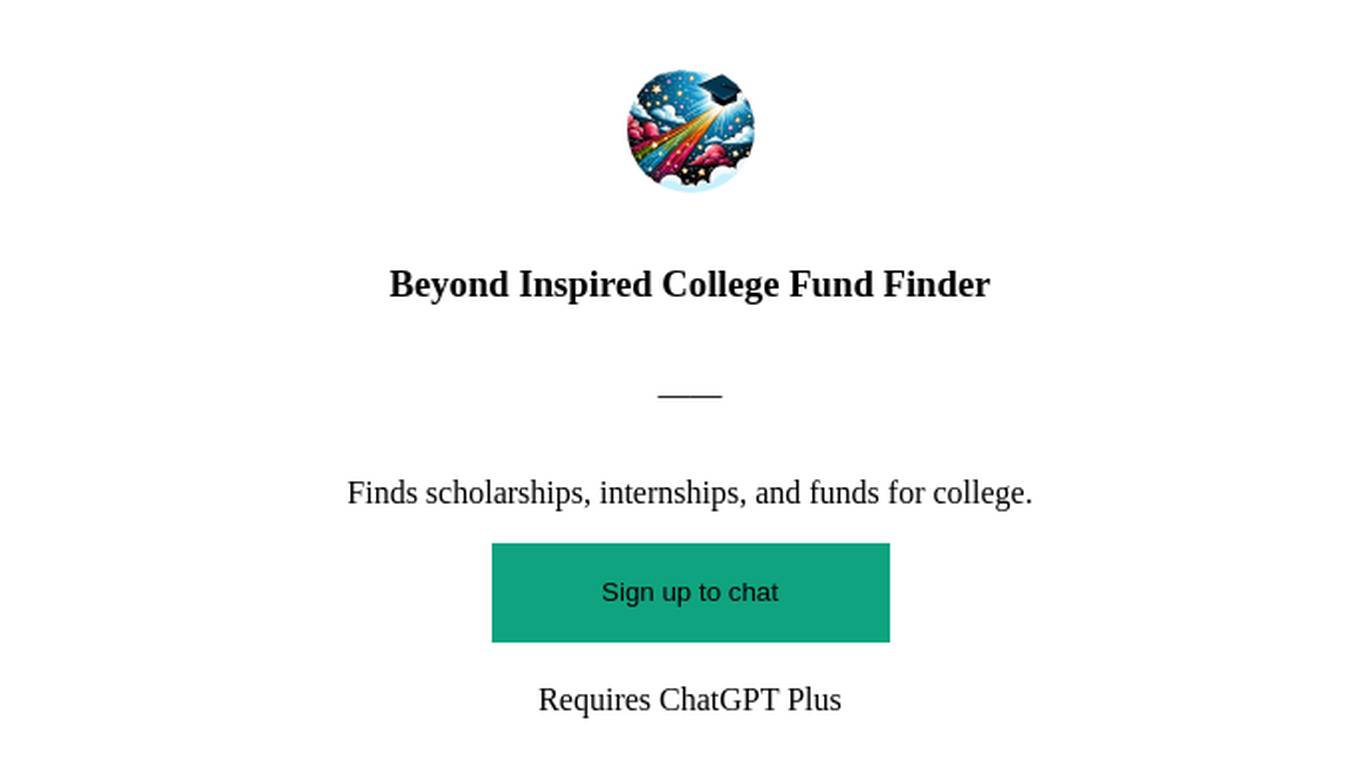 Beyond Inspired College Fund Finder Screenshot