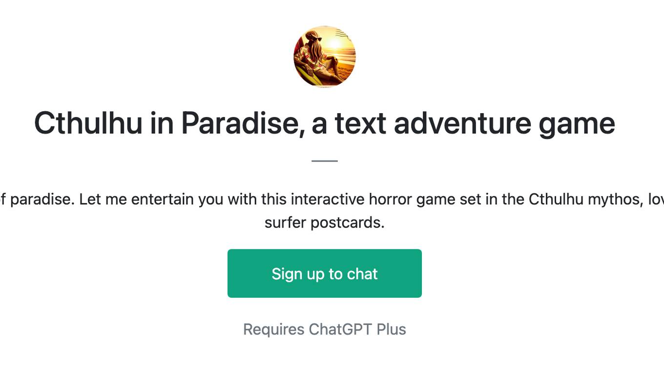 Cthulhu in Paradise, a text adventure game Screenshot