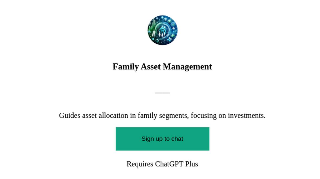 Family Asset Management Screenshot