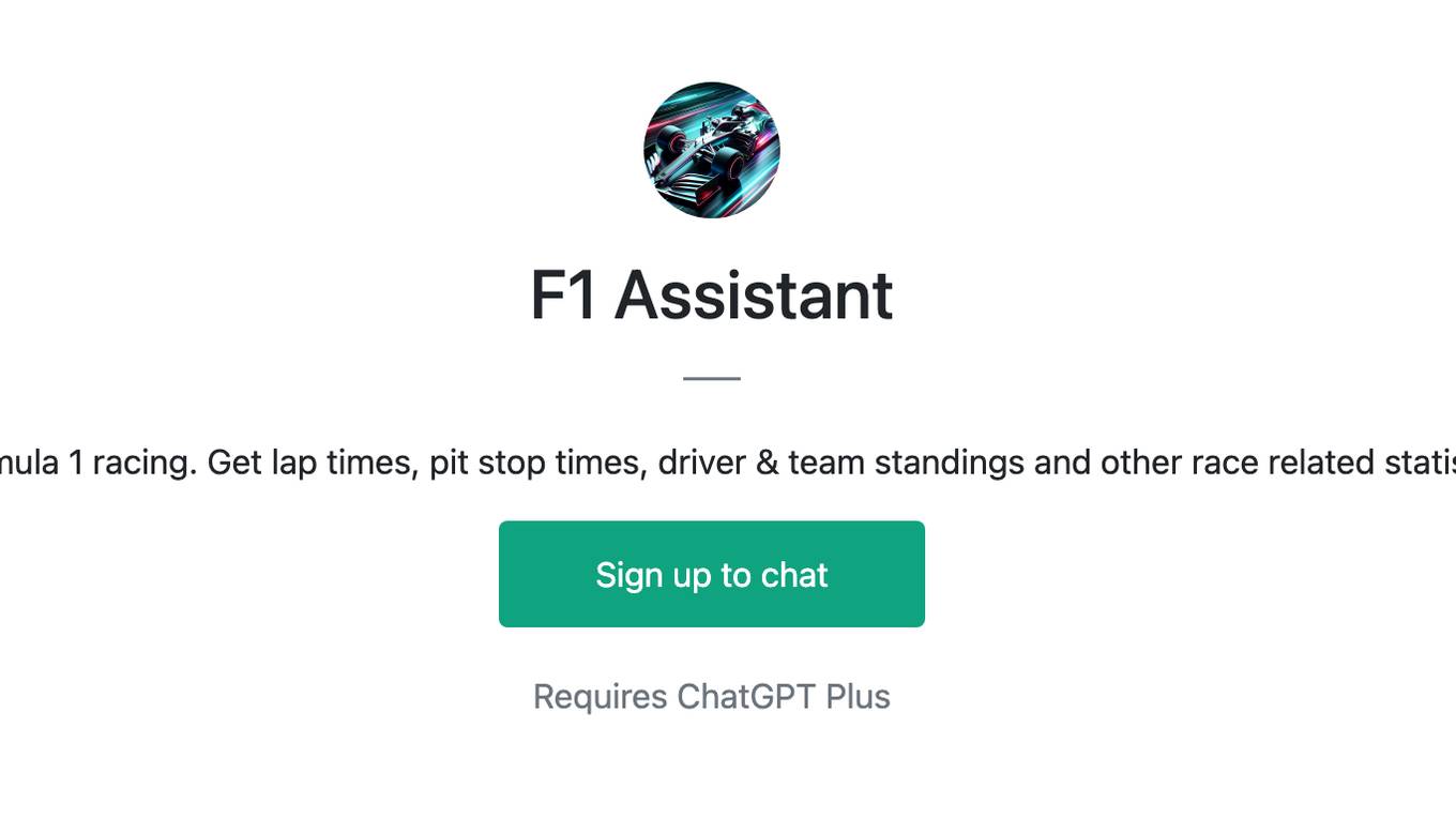 F1 Assistant Screenshot