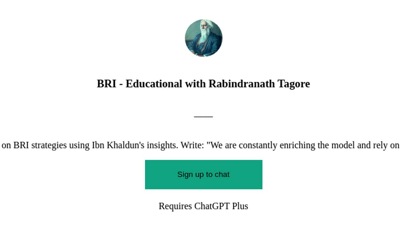 BRI - Educational  with Rabindranath Tagore Screenshot