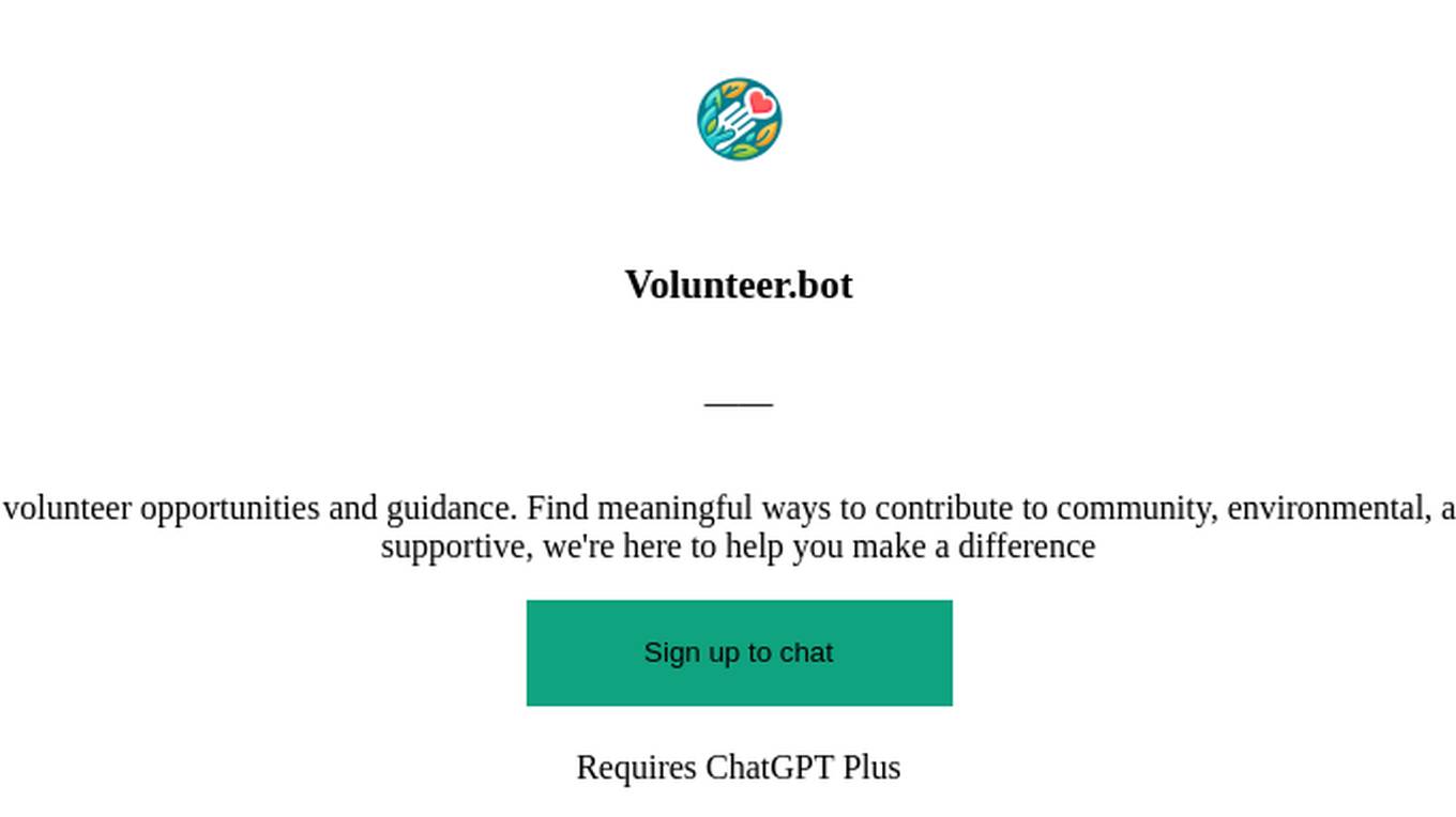 Volunteer.bot Screenshot