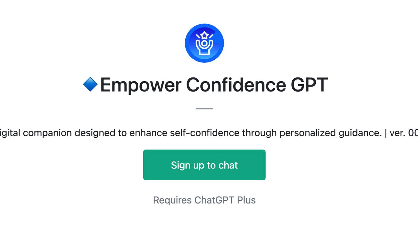 🔹Empower Confidence GPT Screenshot