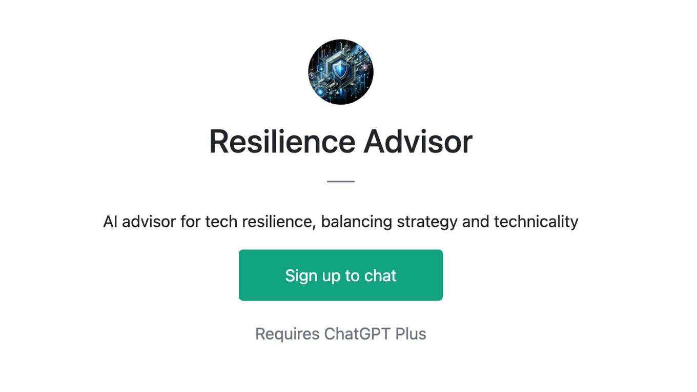 Resilience Advisor Screenshot