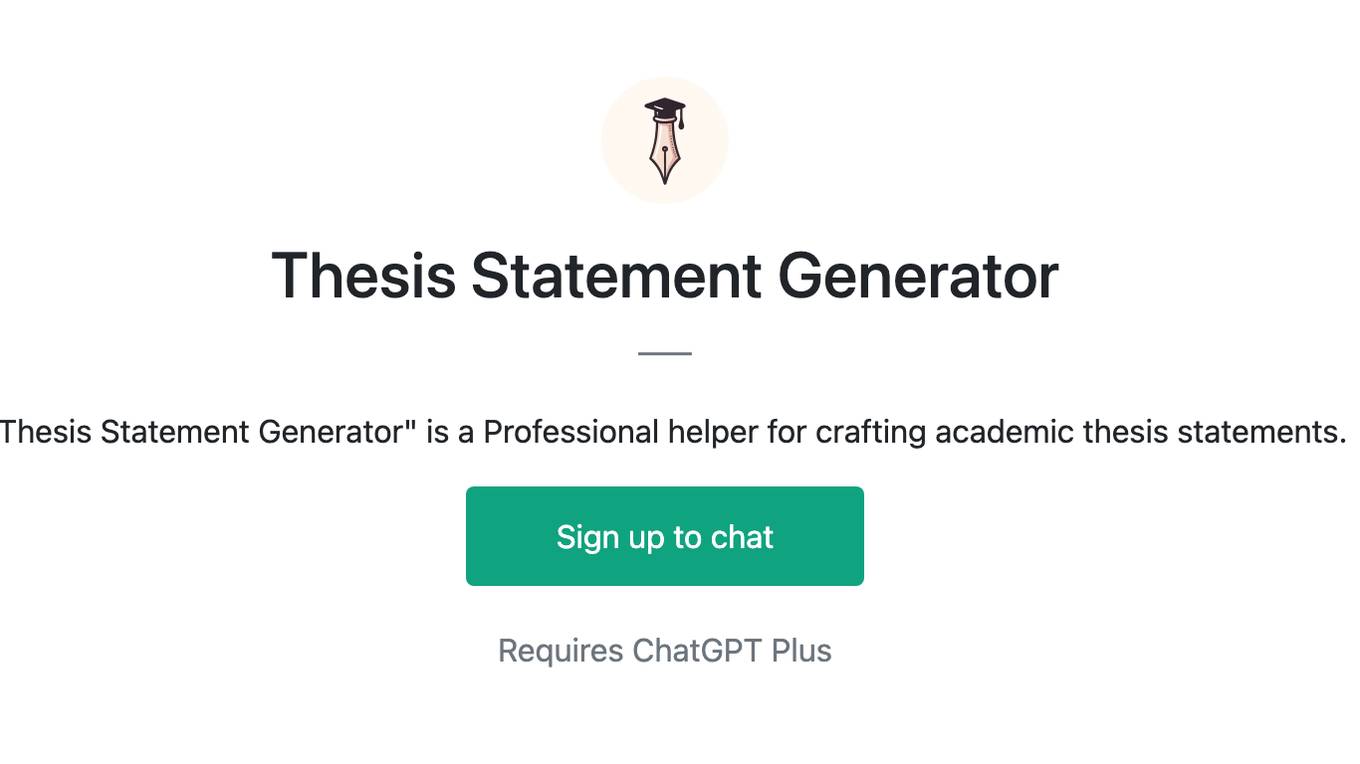 Thesis Statement Generator Screenshot