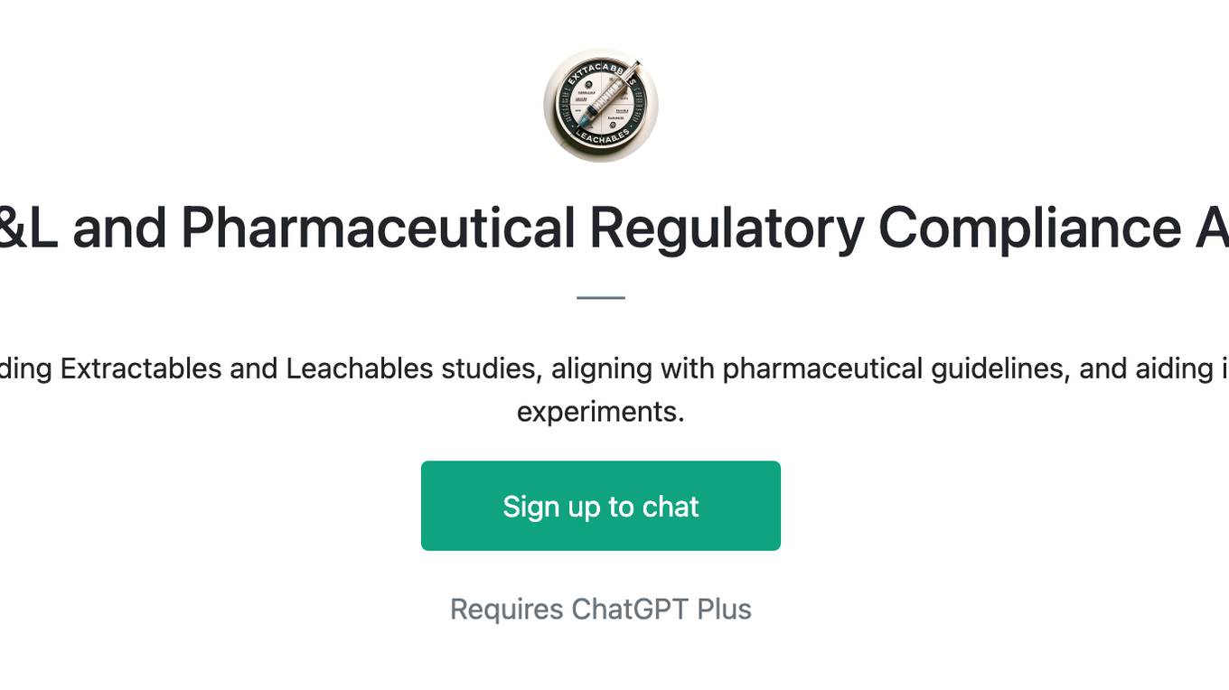 E&L and Pharmaceutical Regulatory Compliance AI Screenshot