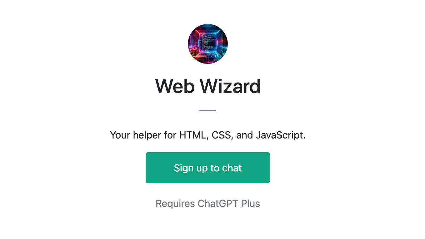 Web Wizard Screenshot