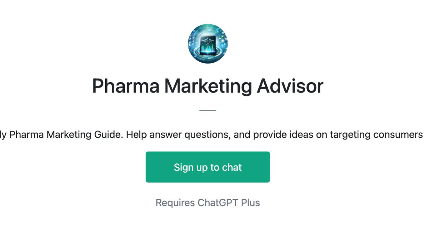 Pharma Marketing Advisor Screenshot