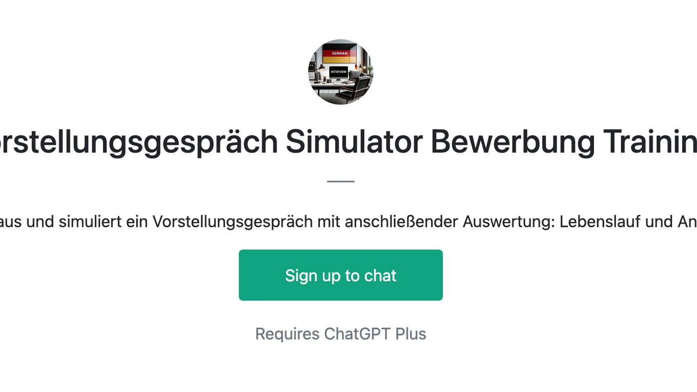 Vorstellungsgespräch Simulator Bewerbung Training Screenshot