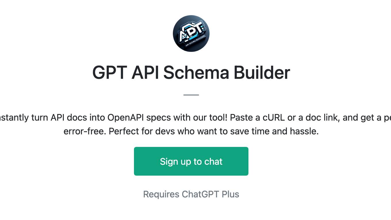 GPT API Schema Builder Screenshot