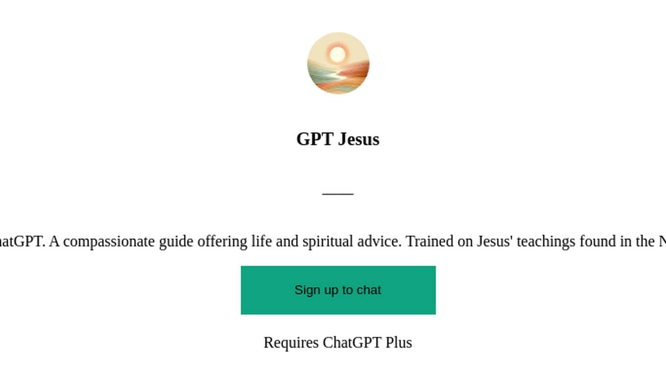 GPT Jesus Screenshot