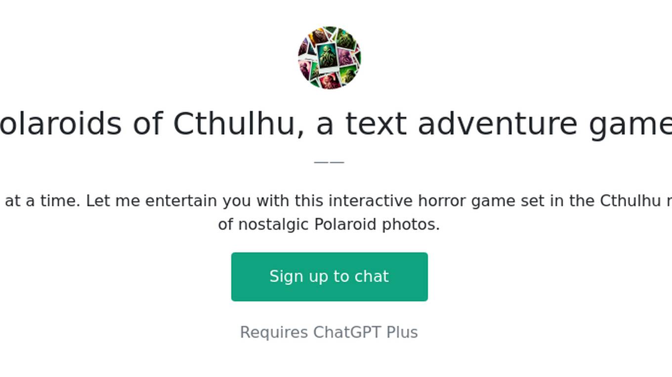 Polaroids of Cthulhu, a text adventure game Screenshot