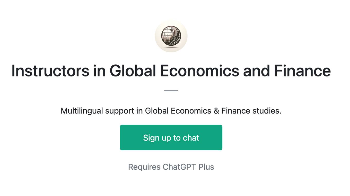 Instructors in Global Economics and Finance Screenshot