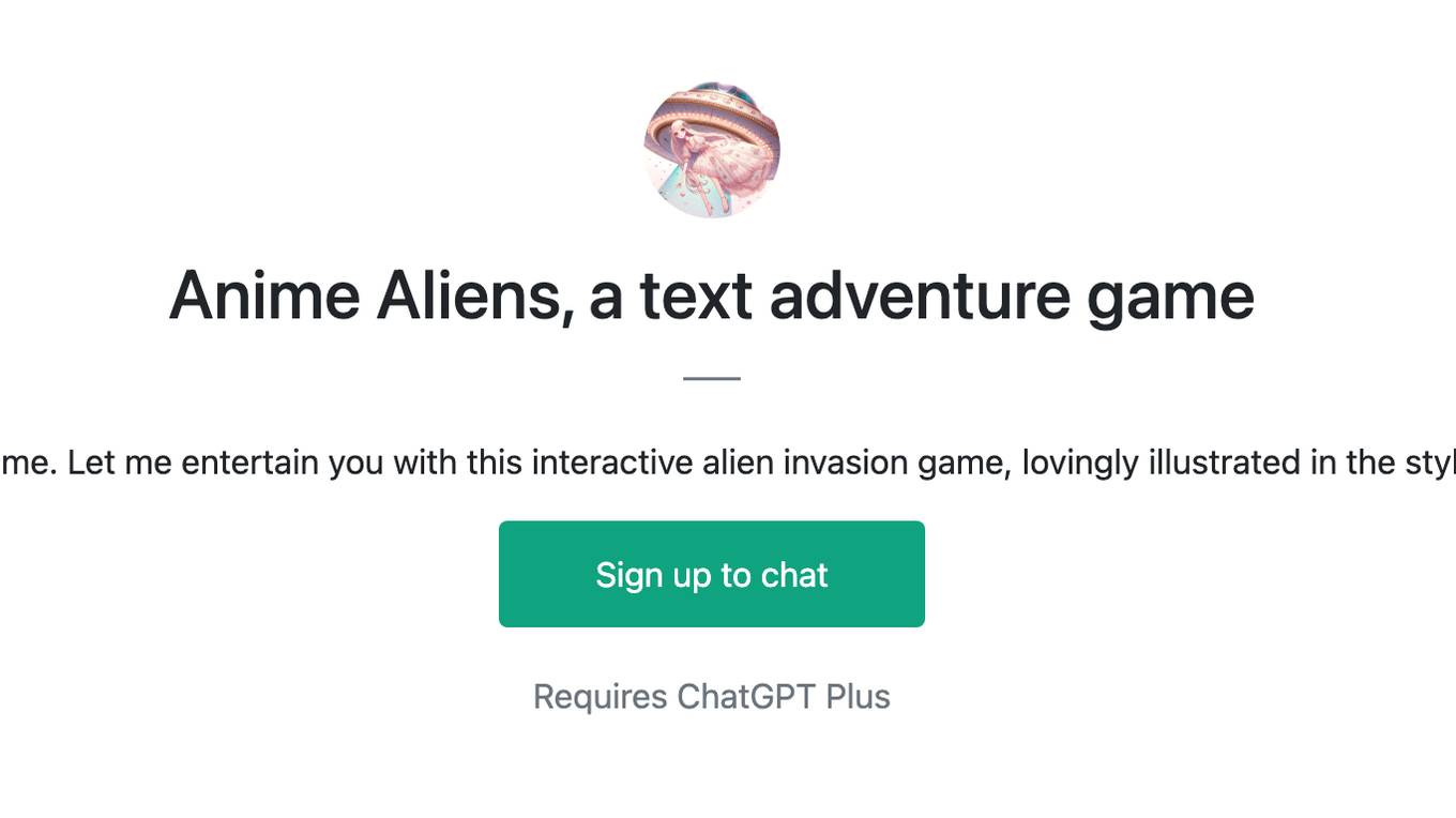 Anime Aliens, a text adventure game Screenshot