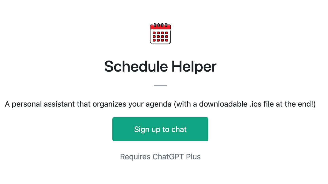 Schedule Helper Screenshot