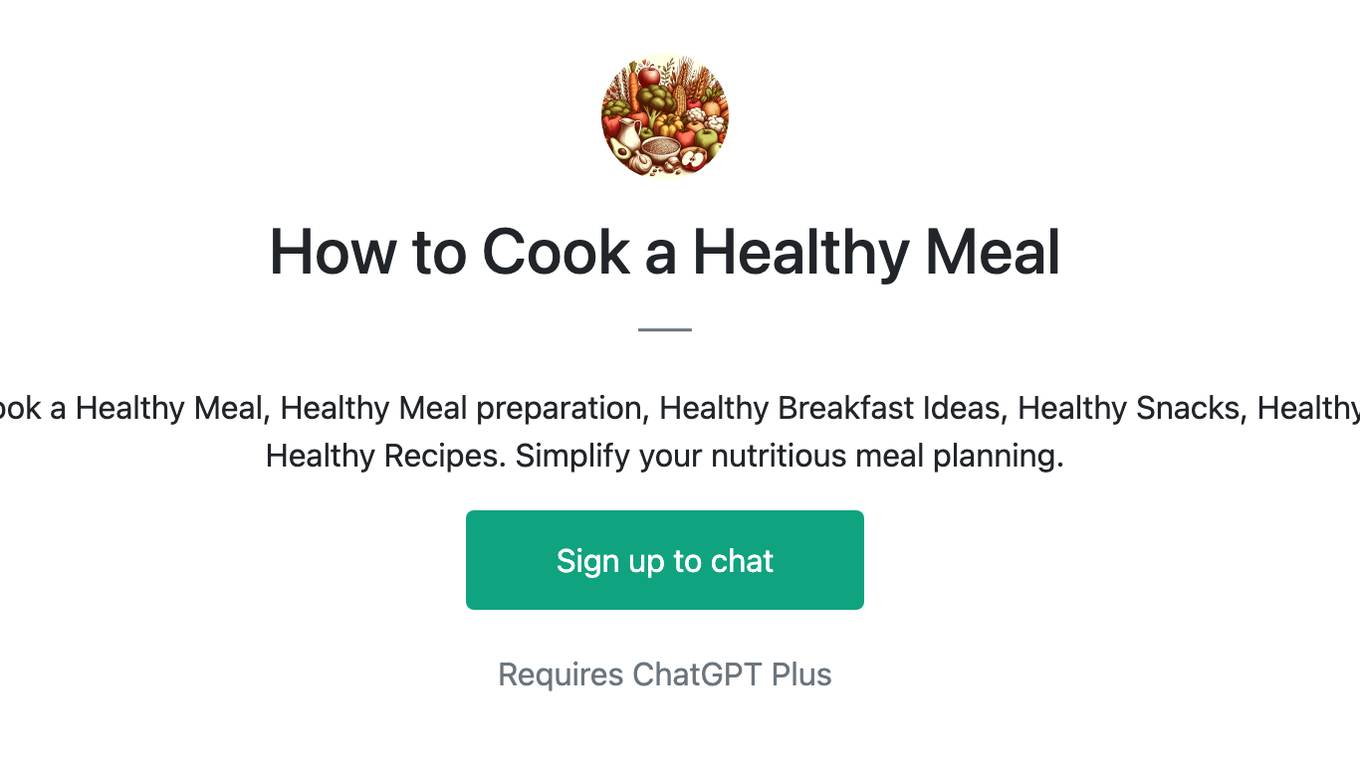 How to Cook a Healthy Meal Screenshot