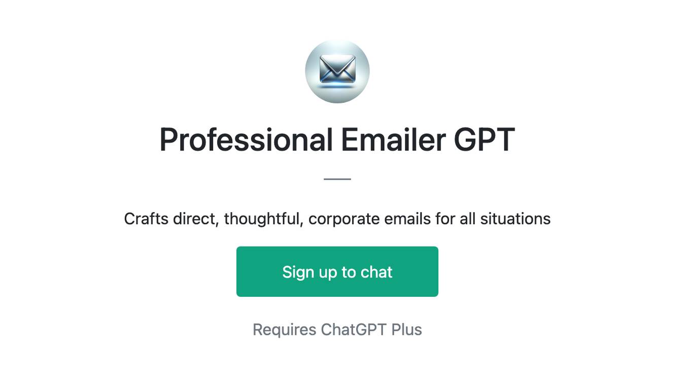 Professional Emailer GPT Screenshot