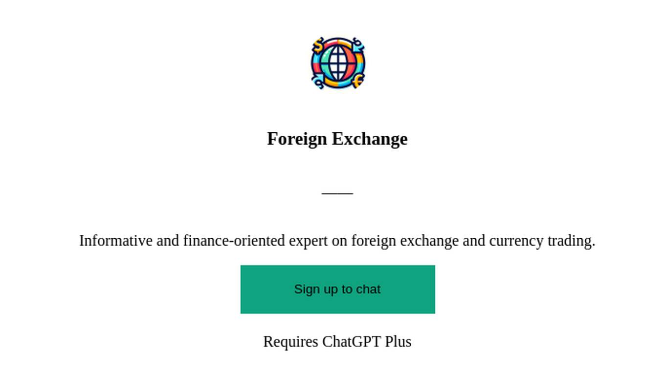 Foreign Exchange Screenshot