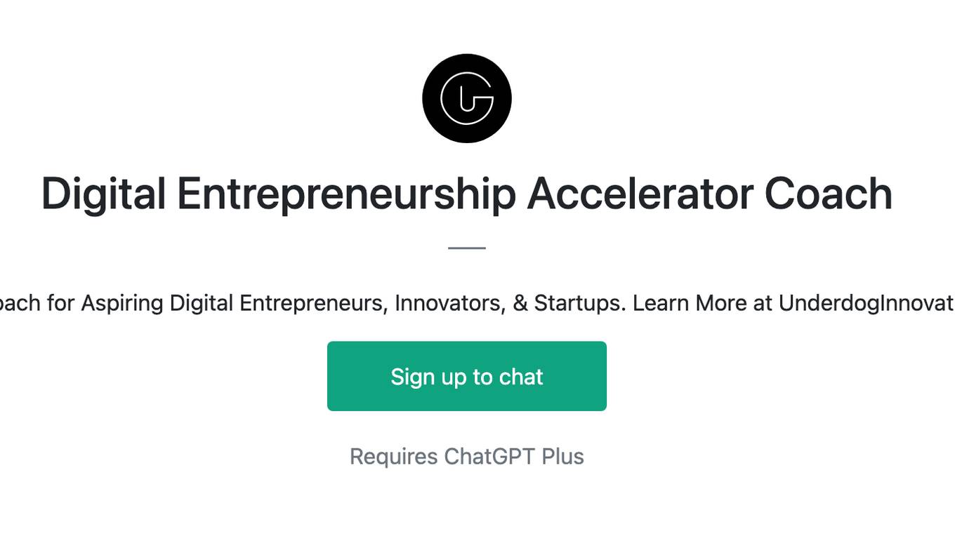 Digital Entrepreneurship Accelerator Coach Screenshot