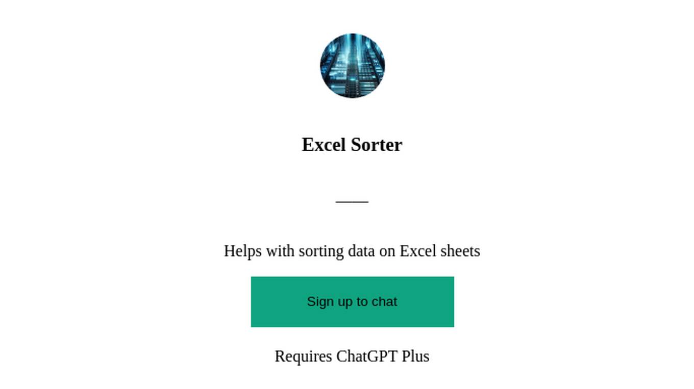 Excel Sorter Screenshot